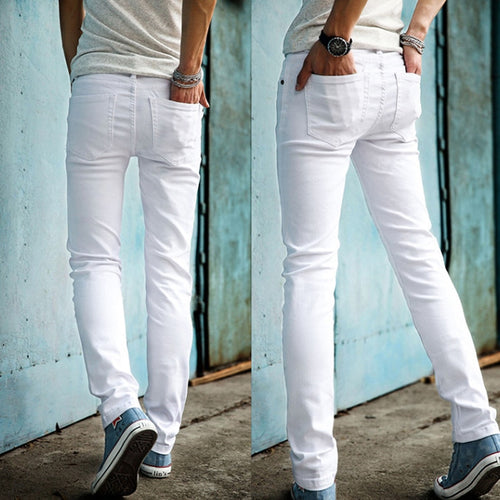 DOSIM High Quality 2019 Fashion Slim Male White Jeans Men's trousers Mens Casual Pants Skinny Pencil Pants Boys Hip Hop pantalon homme