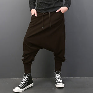 DOSIM Big Drop Crotch Men Hiphop Pants Baggy Harem Men Trousers Elastic Waist Joggers Sweatpants Dancing Pants 5XL Plus Size