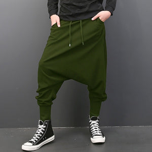 DOSIM Big Drop Crotch Men Hiphop Pants Baggy Harem Men Trousers Elastic Waist Joggers Sweatpants Dancing Pants 5XL Plus Size