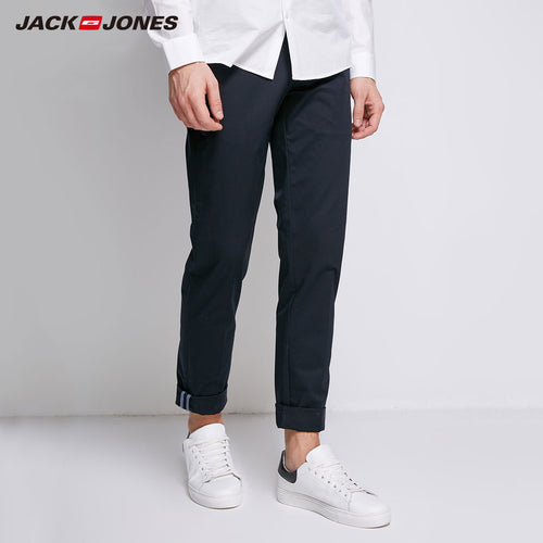 DOSIM Men's Lycra&Cotton Elastic Fabric Comfort Breathable Business Smart Casual Pants Slim Fit Trousers Menswear|218314502