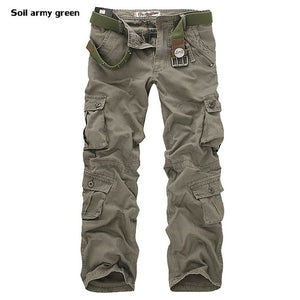DOSIM 2019 High Quality Men's Cargo Pants Casual Loose Multi Pocket Military Pants Long Trousers for Men Camo Joggers Plus Size 28-40