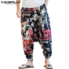 Load image into Gallery viewer, DOSIM 2019 Men Harem Pants Print Retro Drop Crotch Joggers Cotton Trousers Men Baggy Loose Nepal Style Men Casual Pants S-5XL