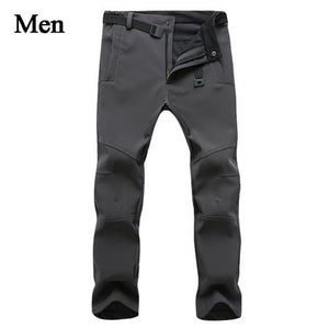DOSIM Men's Warm Winter Pants For Men Stretch Wateproof Pants Mens Thermal Trousers Male Black Casual Work Pants Man AM054