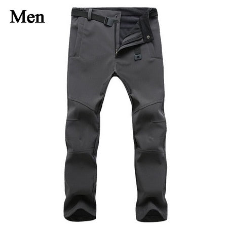 DOSIM Men's Warm Winter Pants For Men Stretch Wateproof Pants Mens Thermal Trousers Male Black Casual Work Pants Man AM054