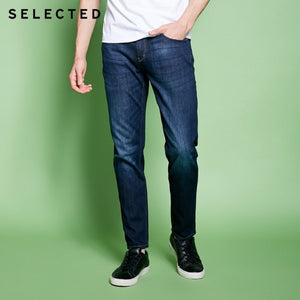 DOSIM Men's Cotton-blend Slight Stretch Whiskers Wash Effect Slim Fit Jeans C|418132525