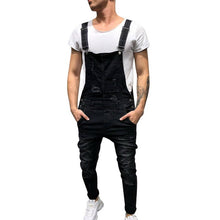 Load image into Gallery viewer, DOSIM US Size Men Ripped Denim Jumpsuit Overalls Jean Casual Suspenders Pants Men Fashion Hip Hop Jumpsuit Jean Bib Pant Streetwear