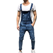 Load image into Gallery viewer, DOSIM US Size Men Ripped Denim Jumpsuit Overalls Jean Casual Suspenders Pants Men Fashion Hip Hop Jumpsuit Jean Bib Pant Streetwear