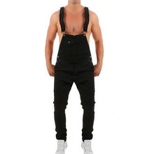 Load image into Gallery viewer, DOSIM US Size Men Ripped Denim Jumpsuit Overalls Jean Casual Suspenders Pants Men Fashion Hip Hop Jumpsuit Jean Bib Pant Streetwear