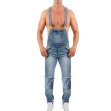 Load image into Gallery viewer, DOSIM US Size Men Ripped Denim Jumpsuit Overalls Jean Casual Suspenders Pants Men Fashion Hip Hop Jumpsuit Jean Bib Pant Streetwear